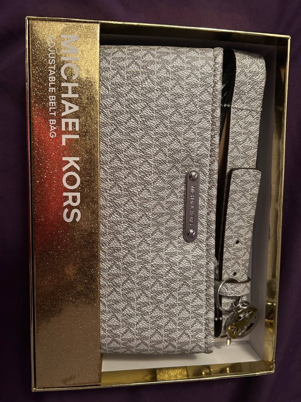 Michael Kors Silver Adjustable Belt Bag